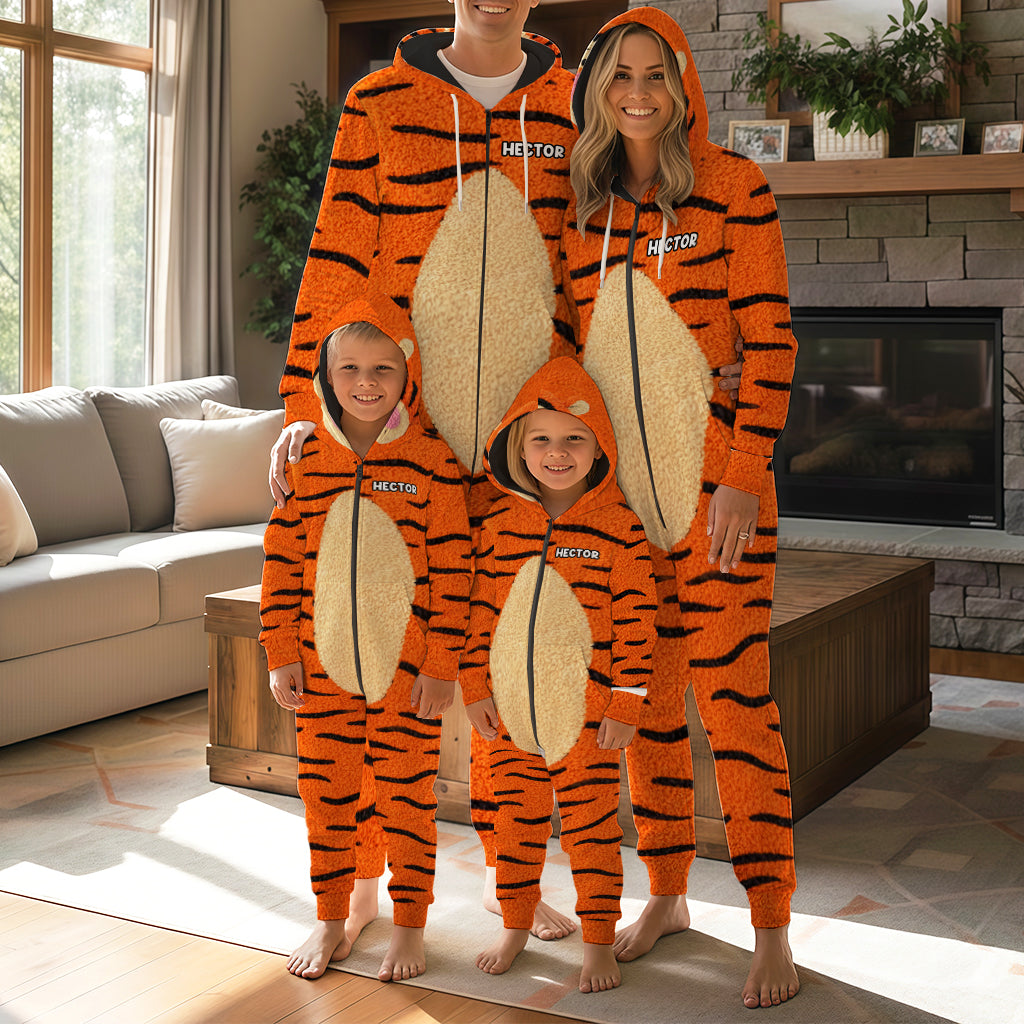 Honey Bear Characters - Personalized Yellow Bear Hooded Jumpsuit