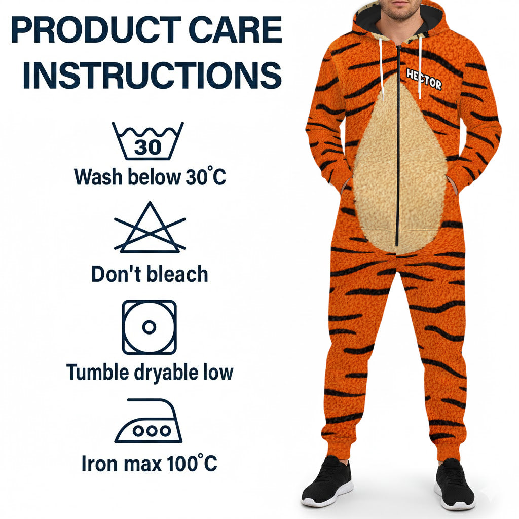 Honey Bear Characters - Personalized Yellow Bear Hooded Jumpsuit