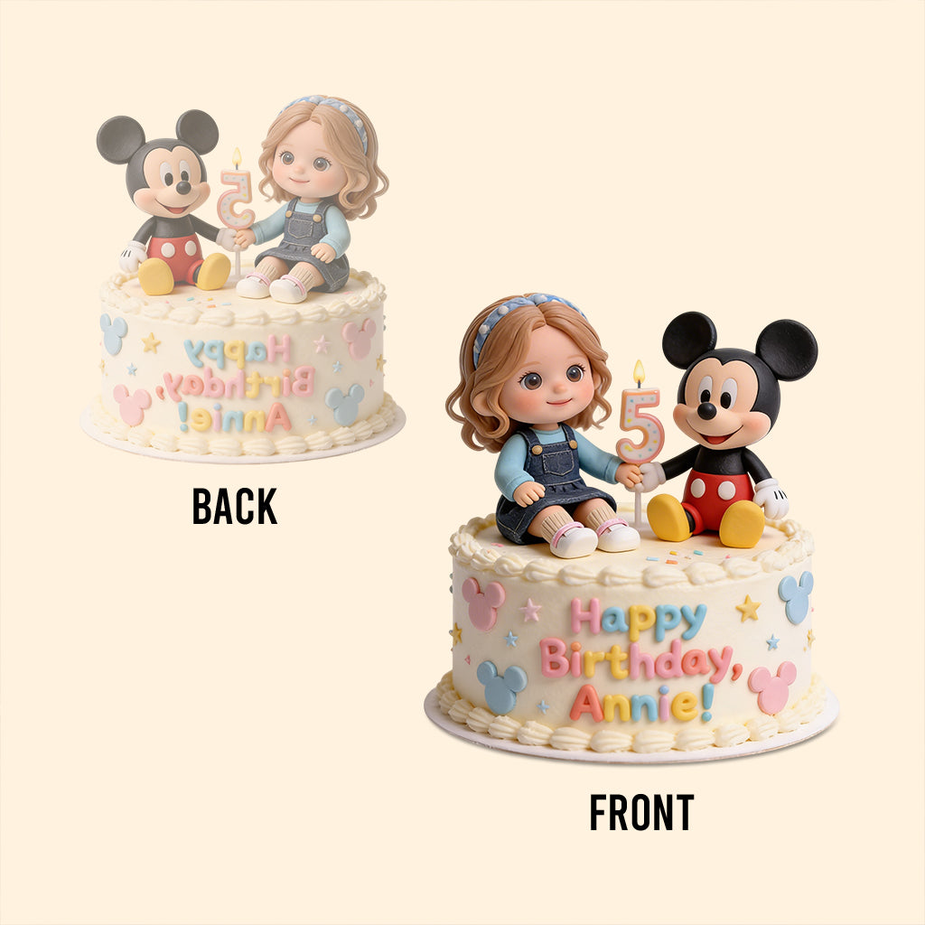 Birthday Cake With Friend - Personalized Mouse Custom Shaped Acrylic Plaque