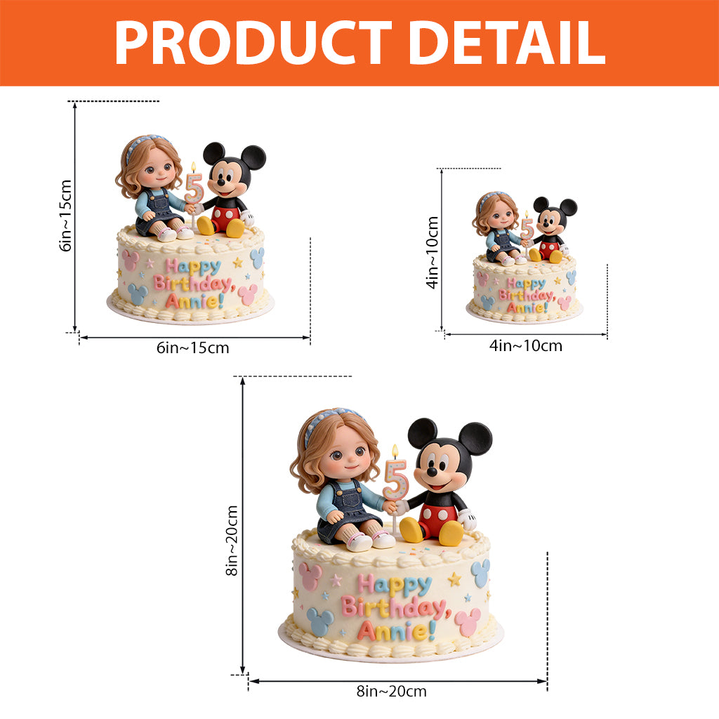 Birthday Cake With Friend - Personalized Mouse Custom Shaped Acrylic Plaque
