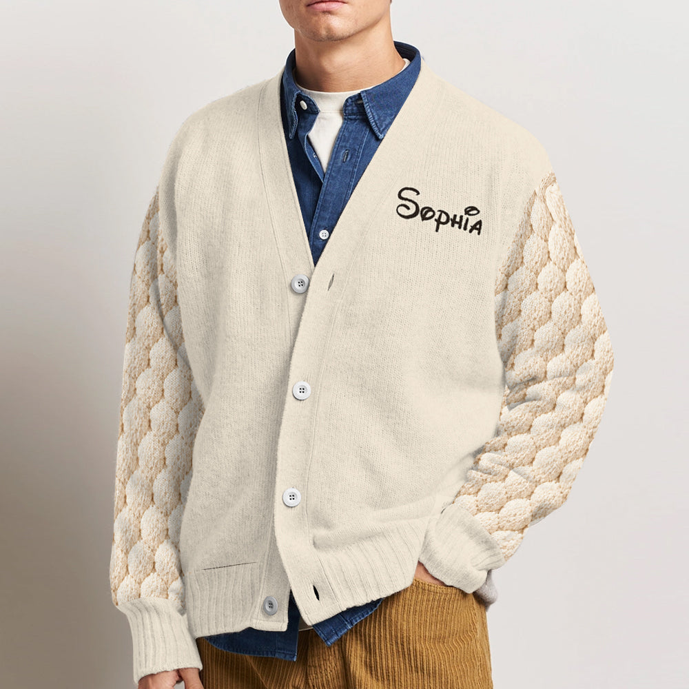 Friends - Personalized Yellow Bear Cardigan Sweater