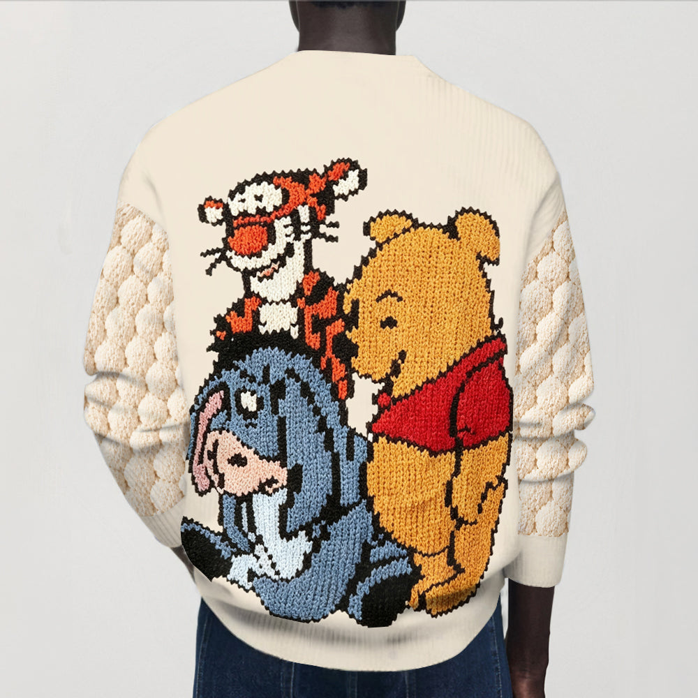 Friends - Personalized Yellow Bear Cardigan Sweater