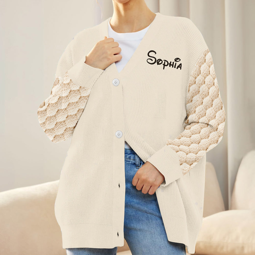 Friends - Personalized Yellow Bear Cardigan Sweater