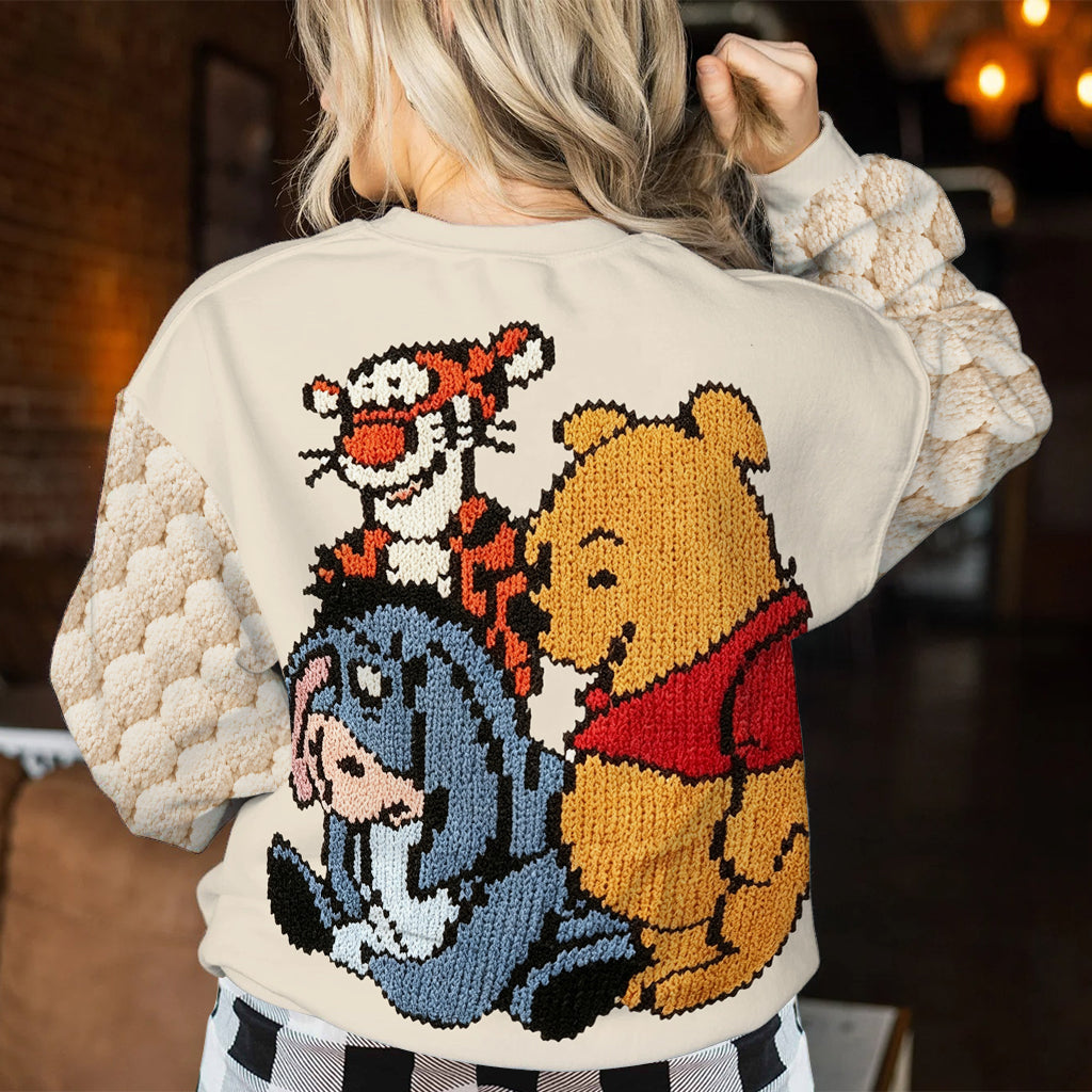 Friends - Personalized Yellow Bear Cardigan Sweater