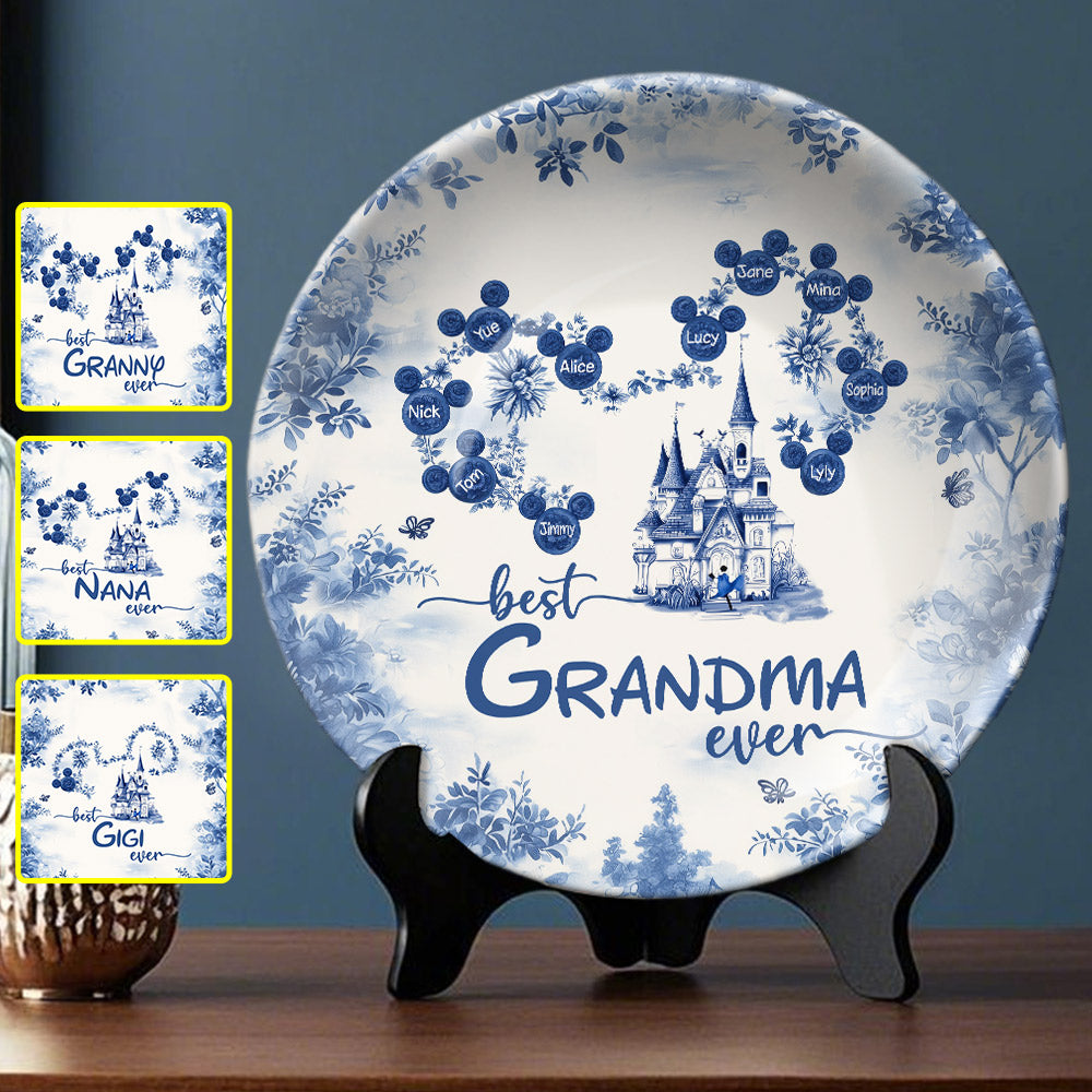 Best Grandma Ever - Personalized Mouse Ceramic Round Plate