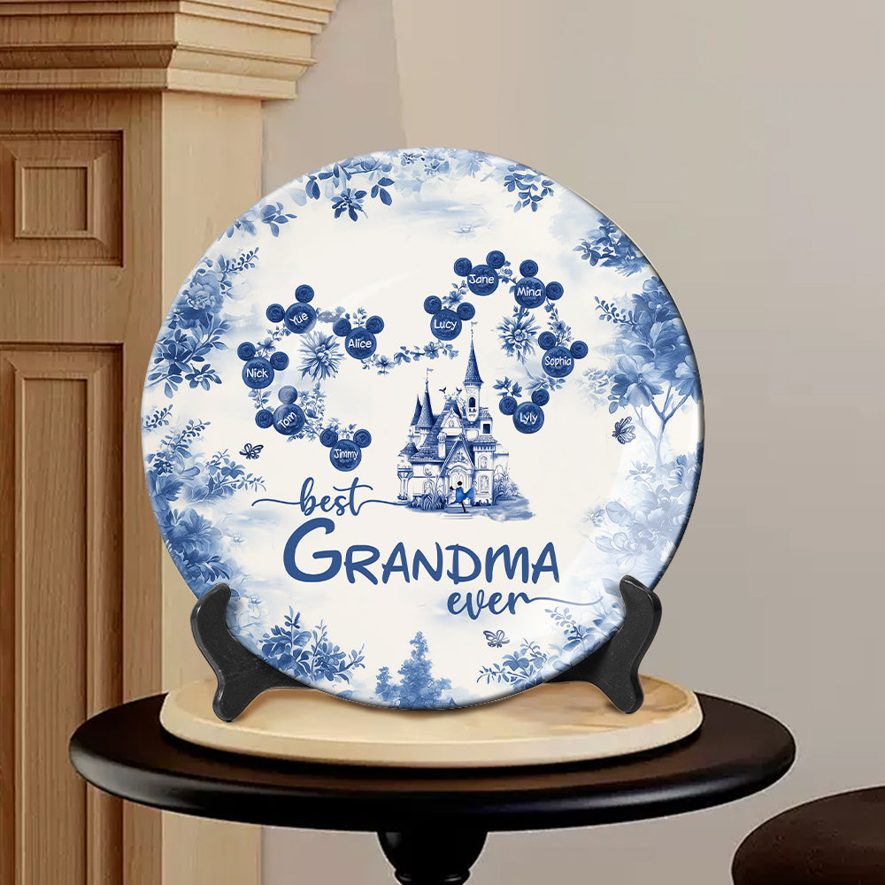 Best Grandma Ever - Personalized Mouse Ceramic Round Plate
