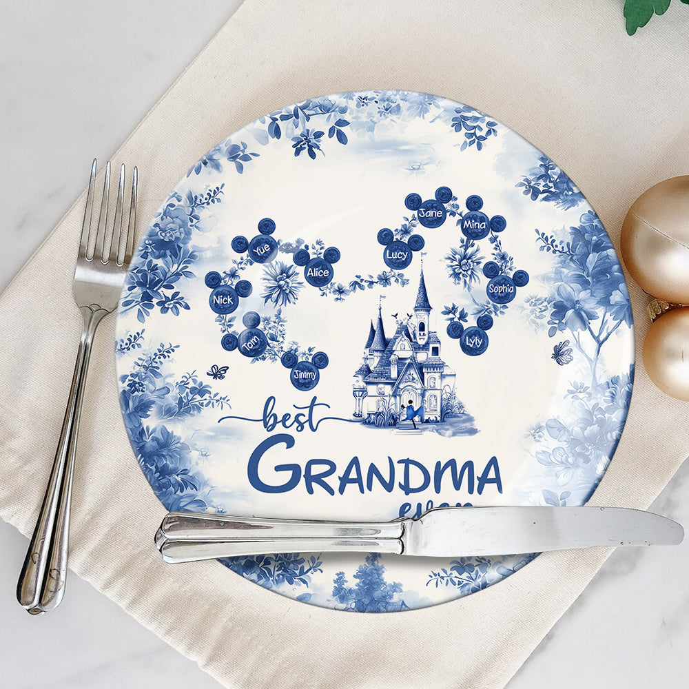 Best Grandma Ever - Personalized Mouse Ceramic Round Plate