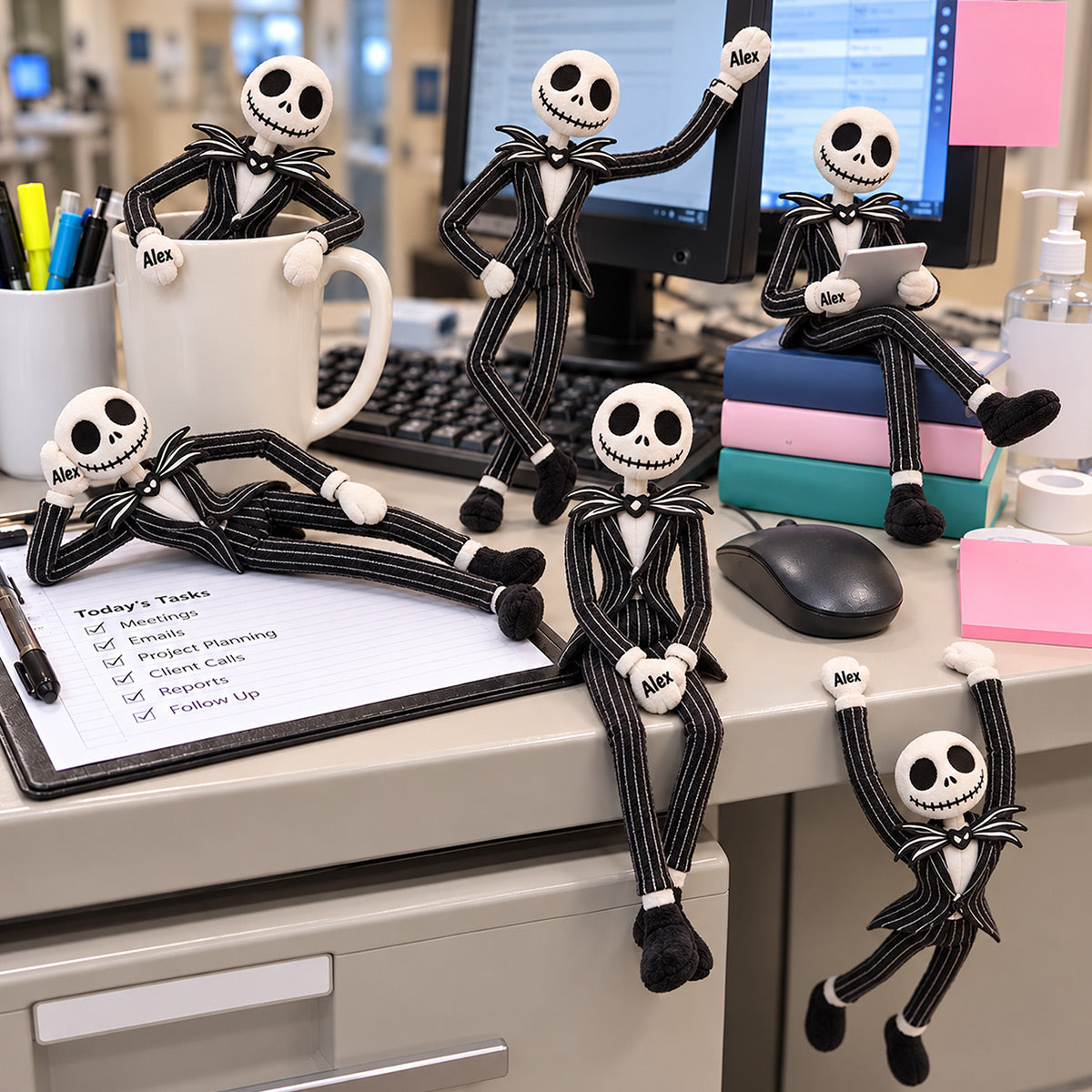 Custom Name Skeleton - Personalized Nightmare Posable Plush Doll