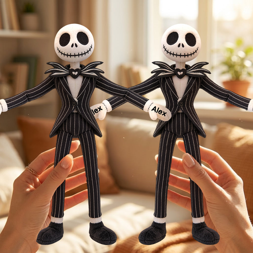 Custom Name Skeleton - Personalized Nightmare Posable Plush Doll