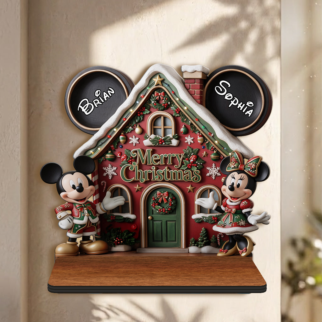 Merry Christmas Y'all - Personalized Mouse Wooden Floating Shelf