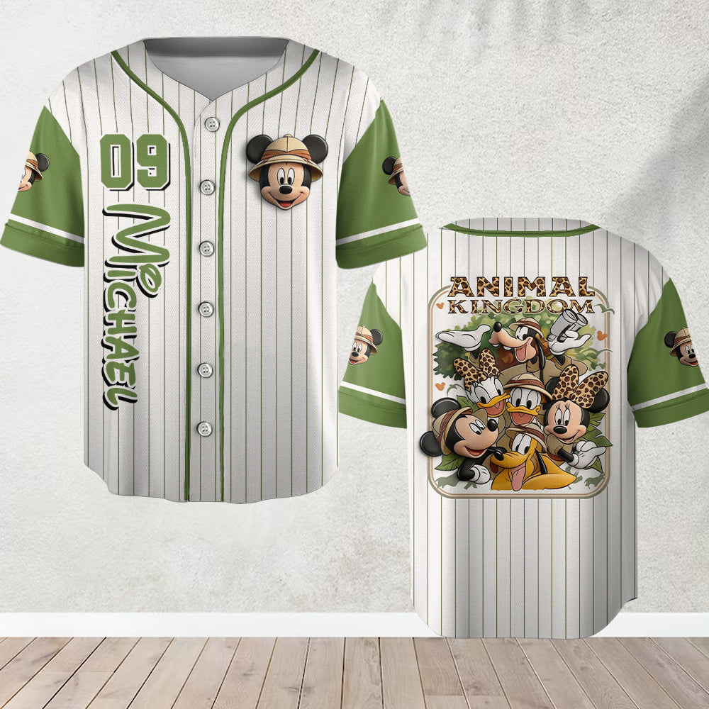 Magical Animal Kingdom - Personalized Mouse Baseball Jersey