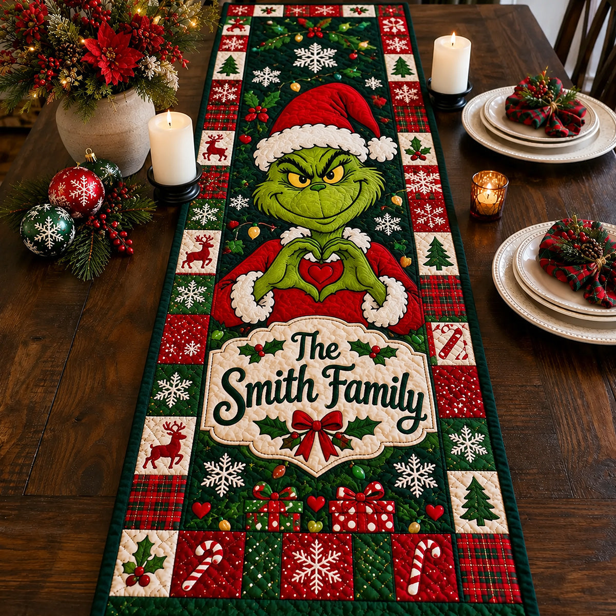 Merry Grinchmas - Personalized Stole Christmas Table Runner