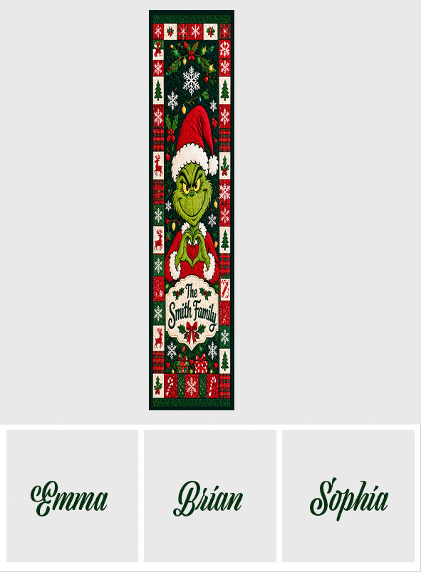 Merry Grinchmas - Personalized Stole Christmas Table Runner