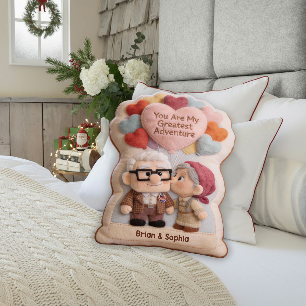 You Are My Greatest Adventure - Personalized Mouse Faux Fur Shaped Pillow