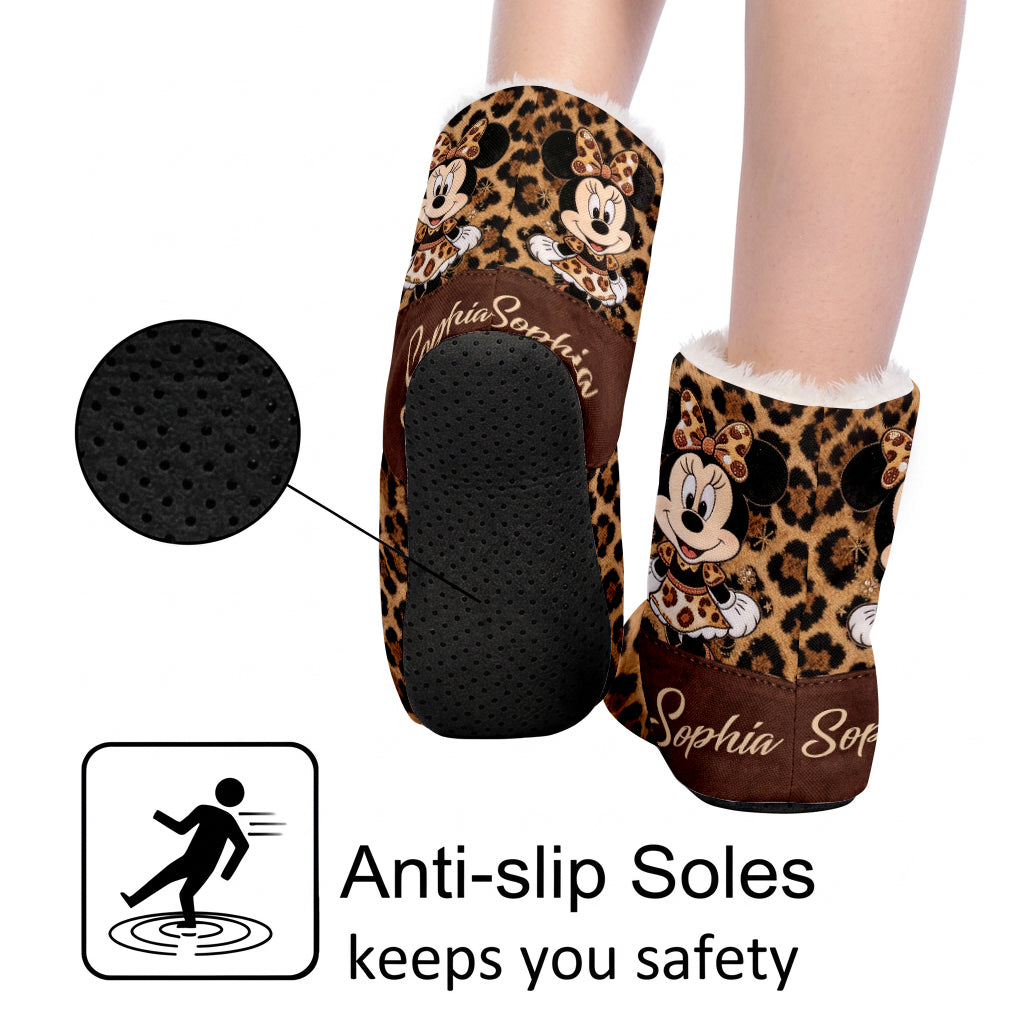 Belive In Magic - Personalized Mouse Faux Fur Boot Slippers