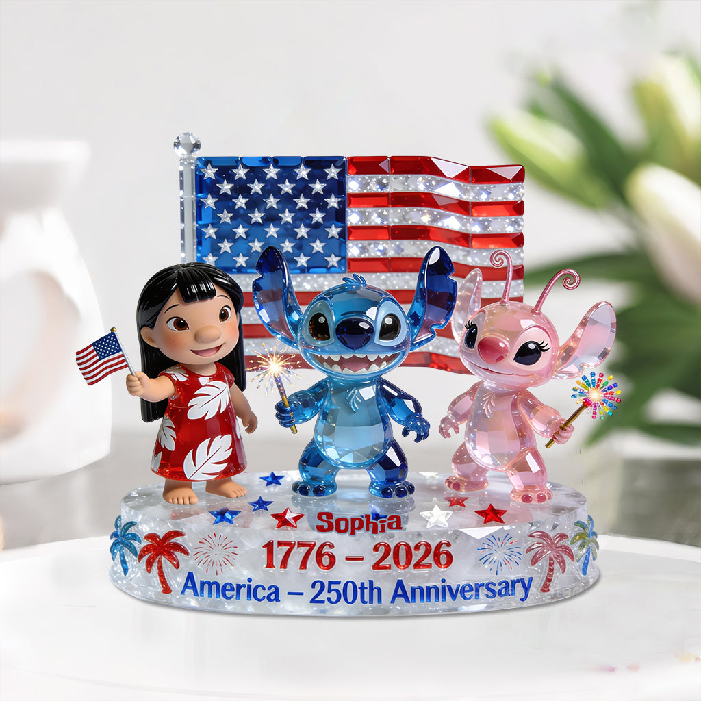 USA 250 Years Of Freedom - Personalized Ohana Custom Shaped Acrylic Plaque