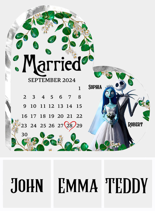 Married Calendar - Personalized Nightmare Custom Shaped Acrylic Plaque