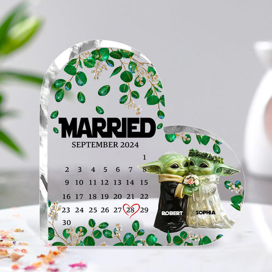 Married Calendar - Personalized The Force Custom Shaped Acrylic Plaque