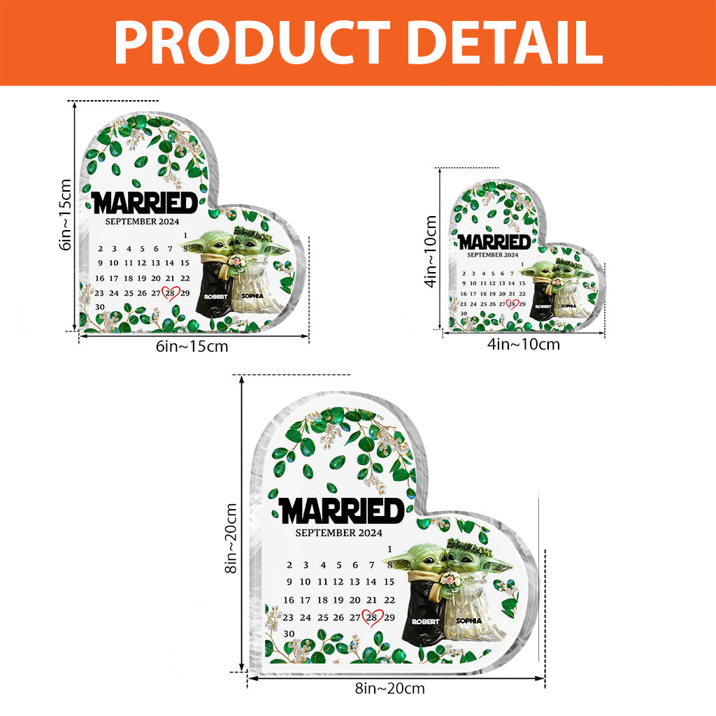 Married Calendar - Personalized The Force Custom Shaped Acrylic Plaque