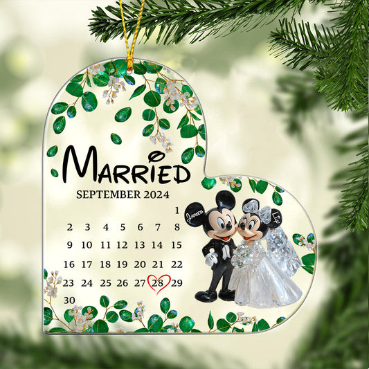 Cute Mouse Couple - Personalized Mouse Transparent Ornament