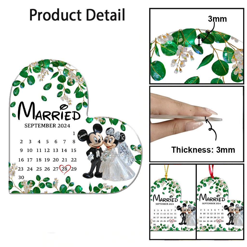 Cute Mouse Couple - Personalized Mouse Transparent Ornament