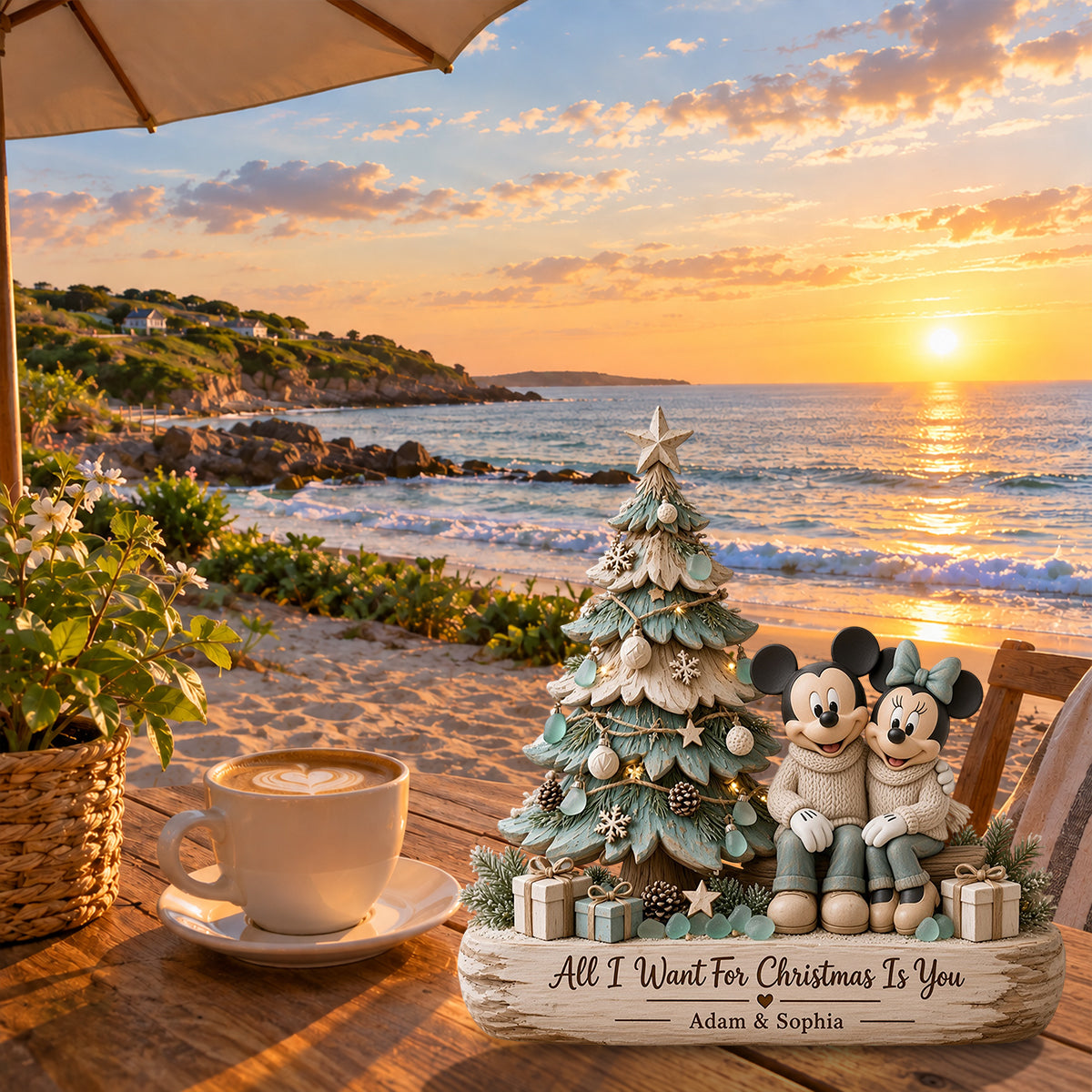 All I Want For Christmas Is You - Personalized Mouse Custom Shaped Wood Plaque