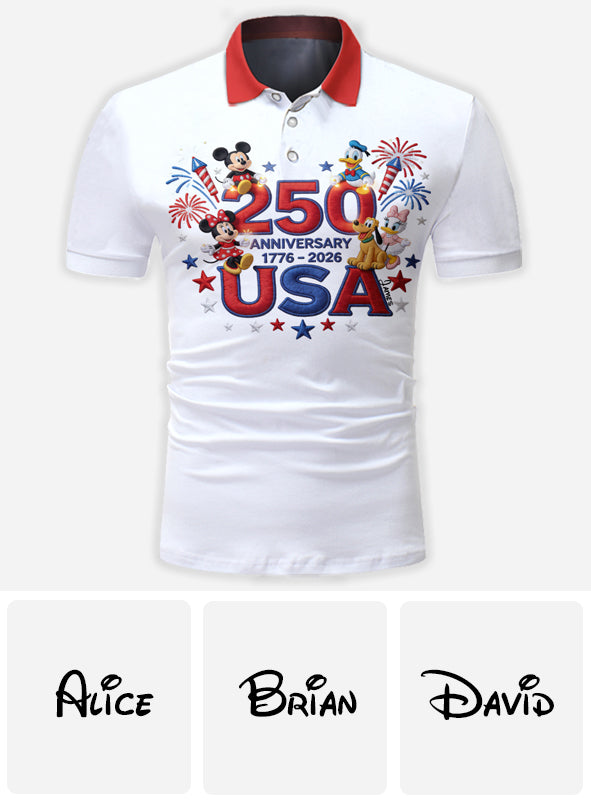 250th Anniversary - Personalized Mouse Polo Shirt