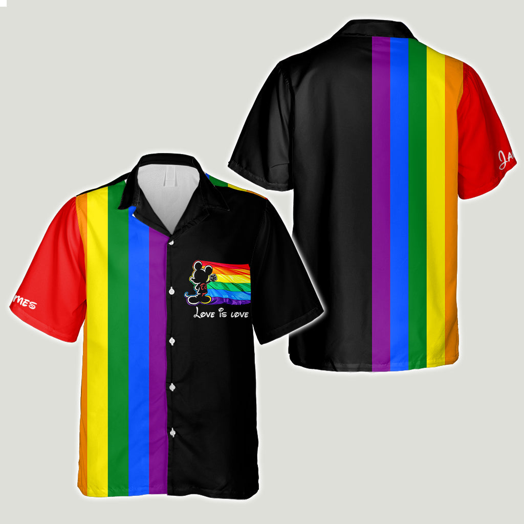 Love Is Love - Personalized LGBT Support Hawaiian Shirt