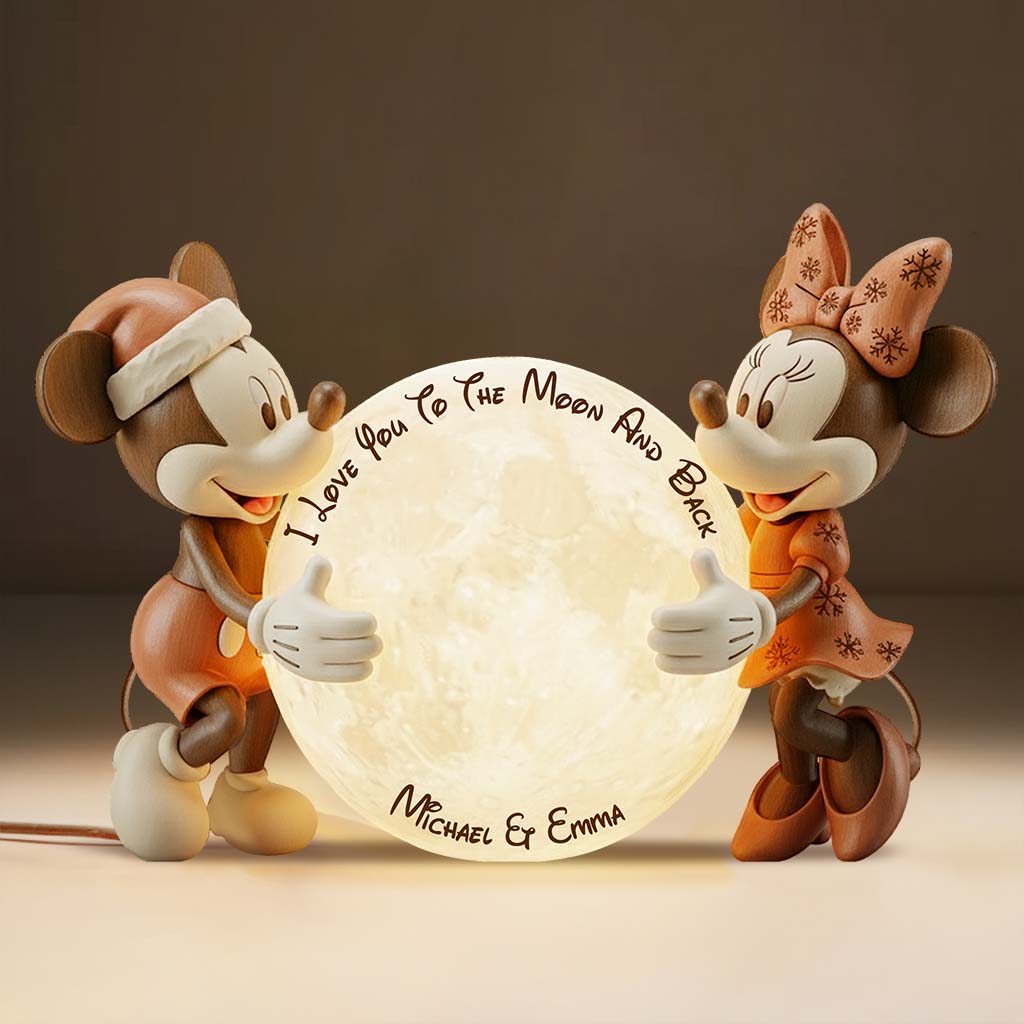 I Love You To The Moon And Back - Personalized Mouse Acrylic LED Night Light