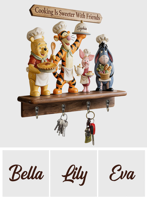Home Is Where Honey Is - Personalized Yellow Bear Custom Shaped Hanging Rack
