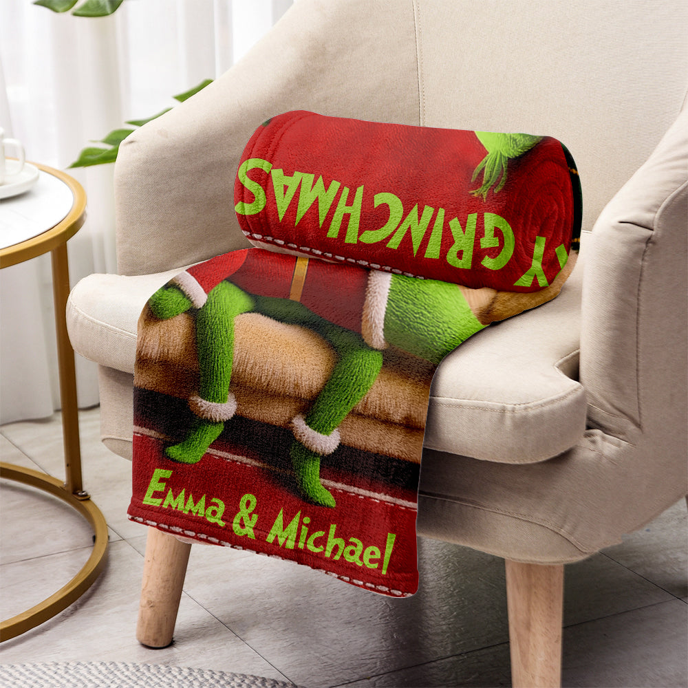 Funny Gift For Couple - Personalized Stole Christmas Blanket