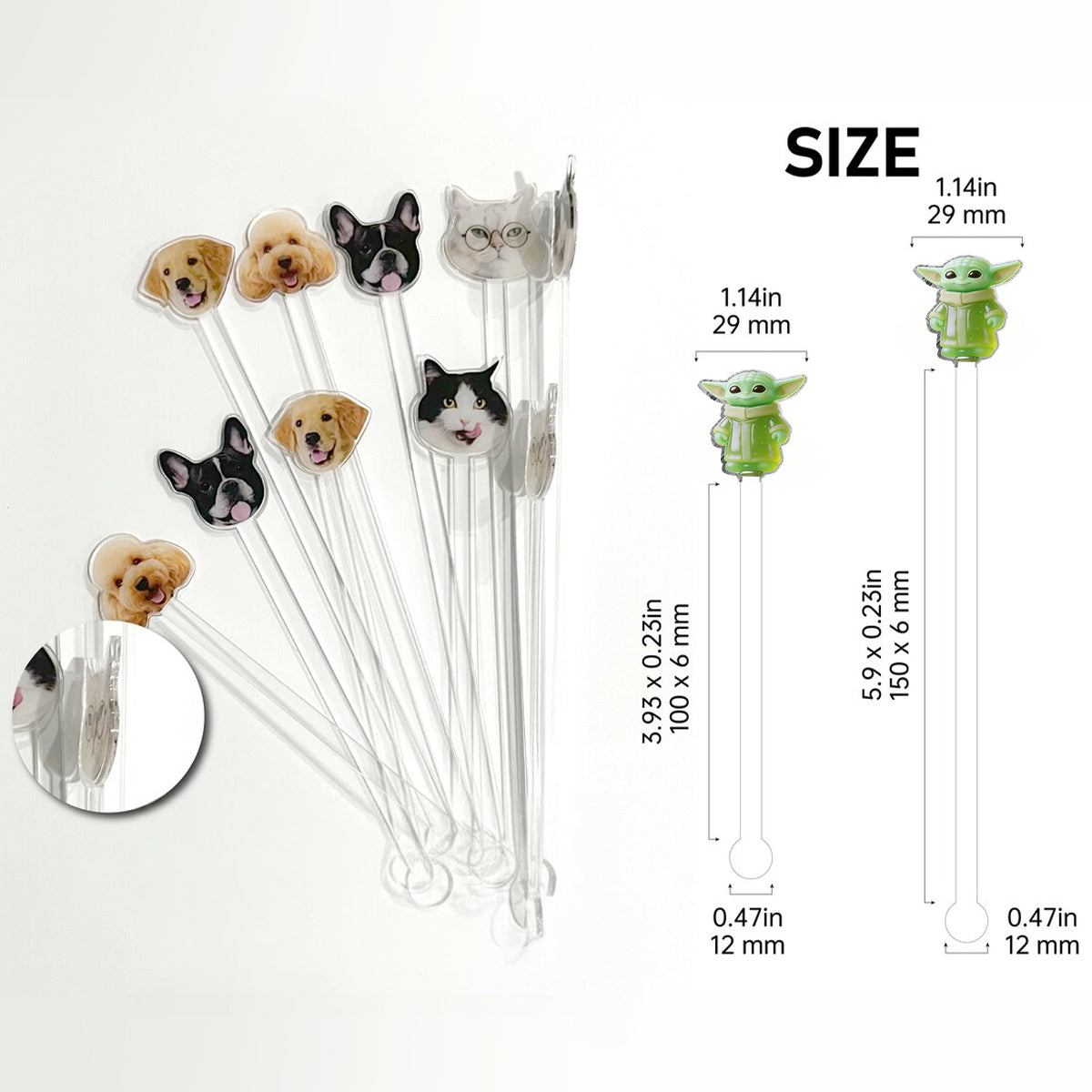 Green Ailen - Personalized The Force Set Accent Mug with Acrylic Stirrers