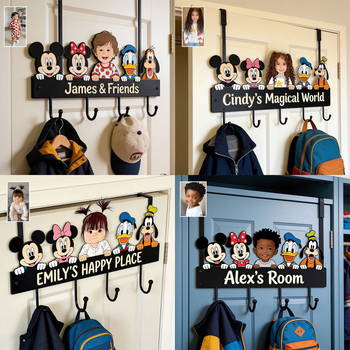 My Happy Place - Personalized Mouse Metal Door Hooks