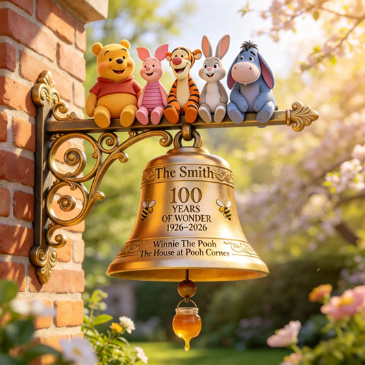100 Years Of Wonder - Personalized Yellow Bear Wooden Wall Mount Sign