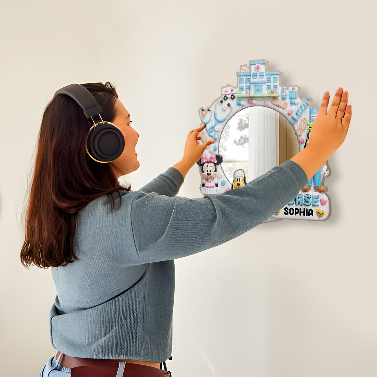 Mouse's Medical - Personalized Nurse Wall Hanging Mirror
