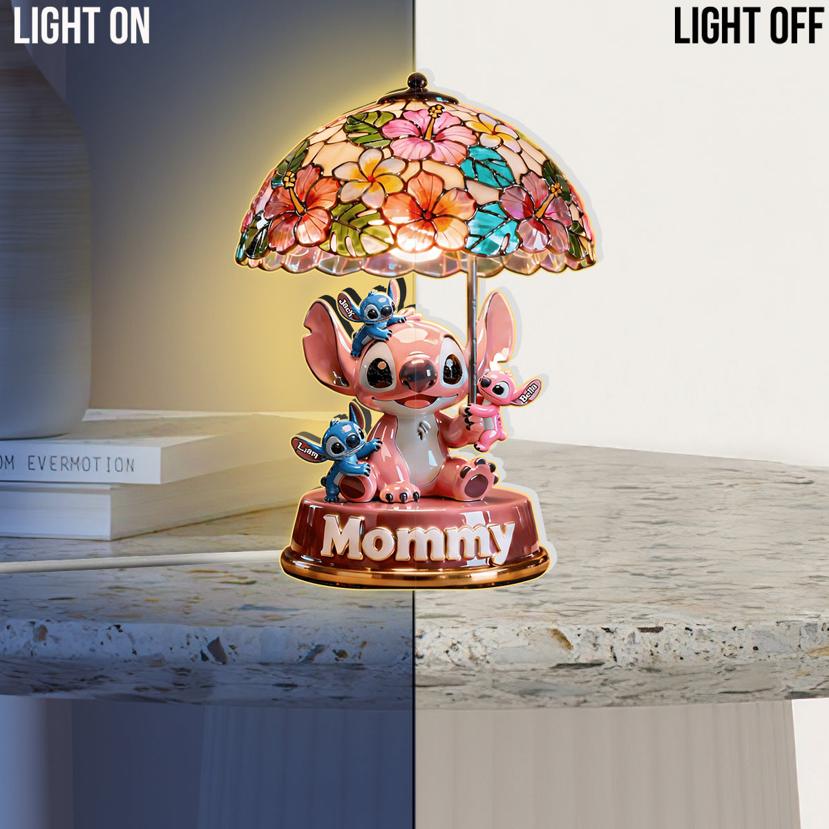 Mother’s Day Cartoon - Personalized Ohana Acrylic LED Night Light
