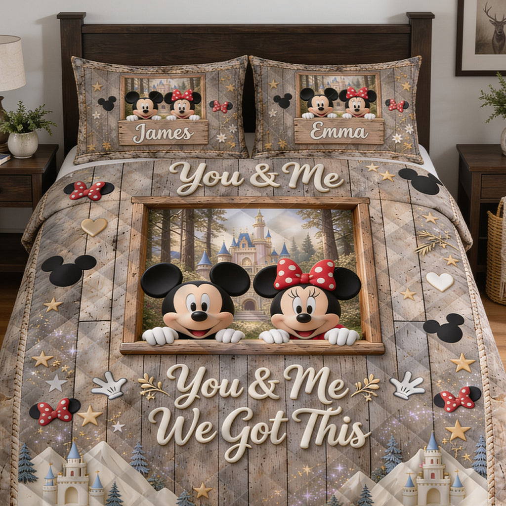 You & Me We Got This - Personalized Mouse Quilt Set