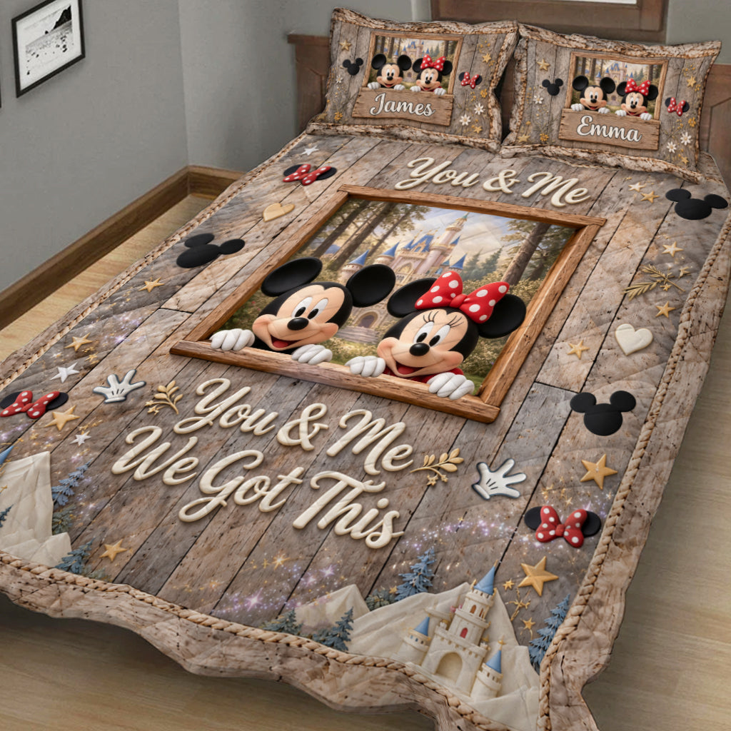 You & Me We Got This - Personalized Mouse Quilt Set
