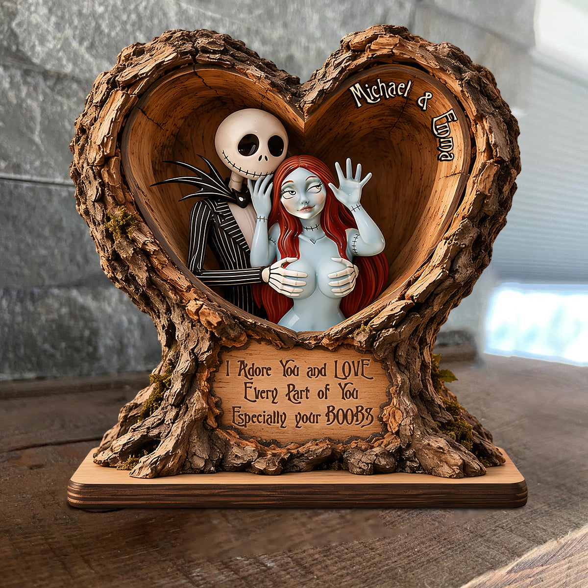 I Adore You - Personalized Nightmare Custom Shaped Wood Plaque
