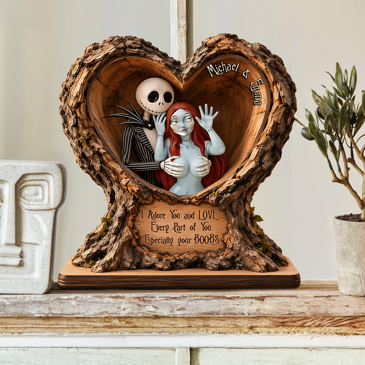 I Adore You - Personalized Nightmare Custom Shaped Wood Plaque