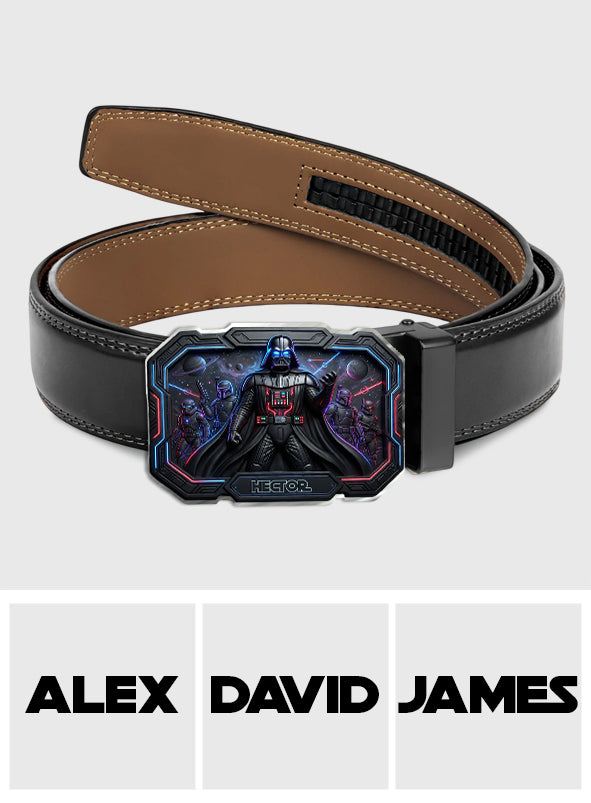 Dark Side - Personalized The Force Leather Belt With Shaped Buckle