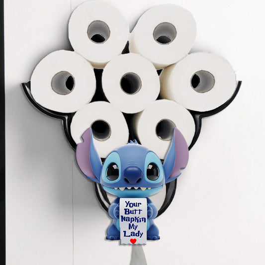 Your Napkin My Lord, Funny Blue Monster - Personalized Ohana Toilet Paper Holder Rack