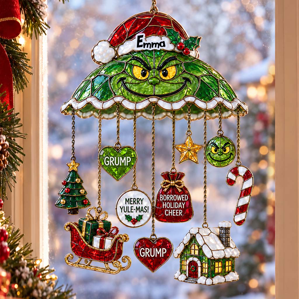 Merry Grinchmas - Personalized Stole Christmas Ornament With Charm