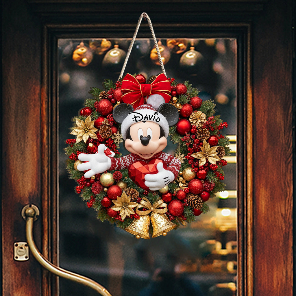 Merry Christmas - Personalized Mouse Custom Shaped Wood Sign