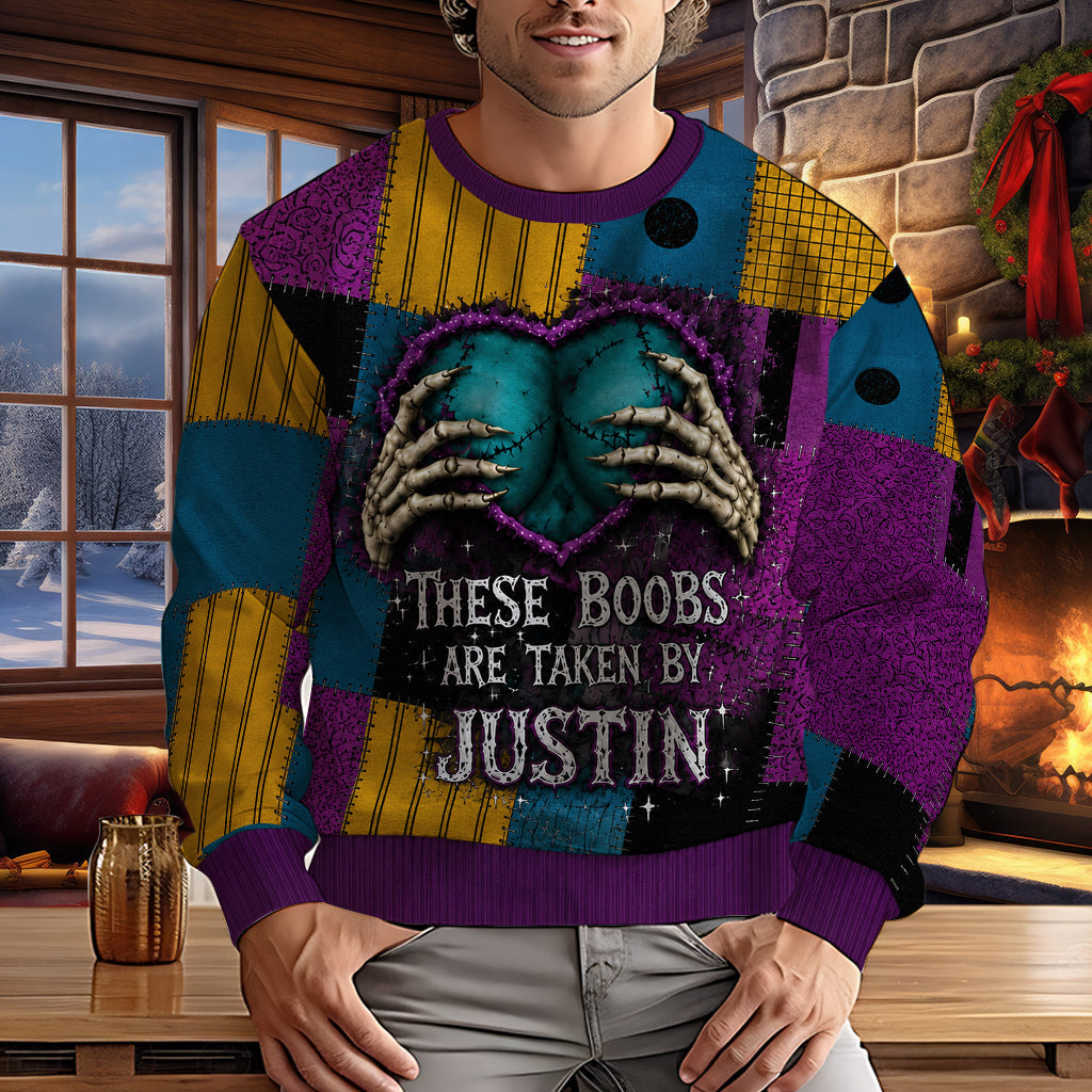 Nightmare Couple, Couple Funny Gift - Personalized Nightmare Ugly Sweater