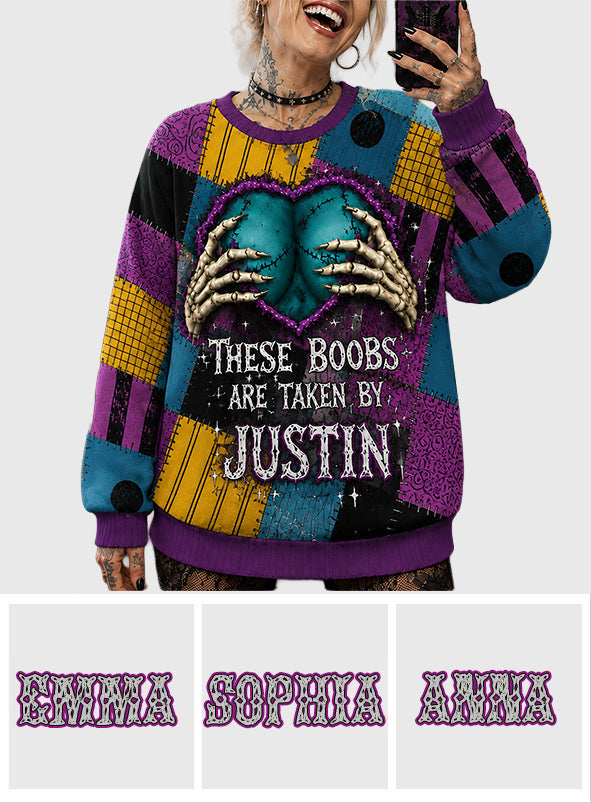 Nightmare Couple, Couple Funny Gift - Personalized Nightmare Ugly Sweater