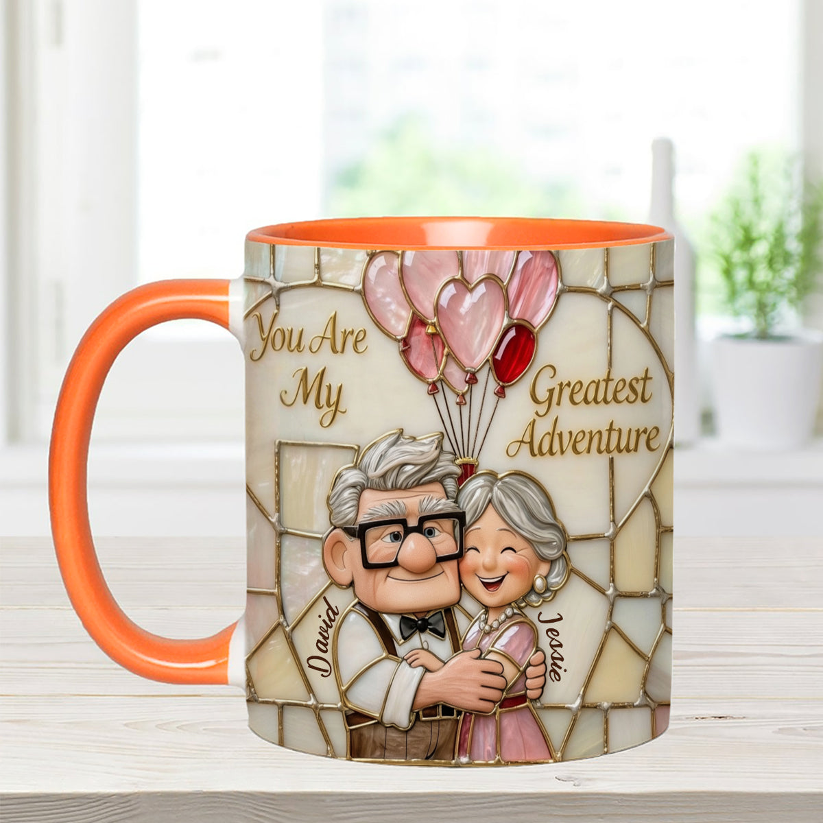 My Greatest Adventure - Personalized Couple Set Accent Mug with Acrylic Stirrers
