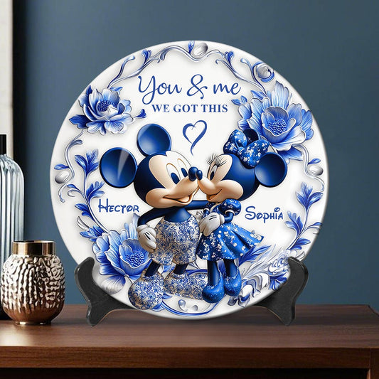 You & Me We Got This - Personalized Mouse Ceramic Round Plate