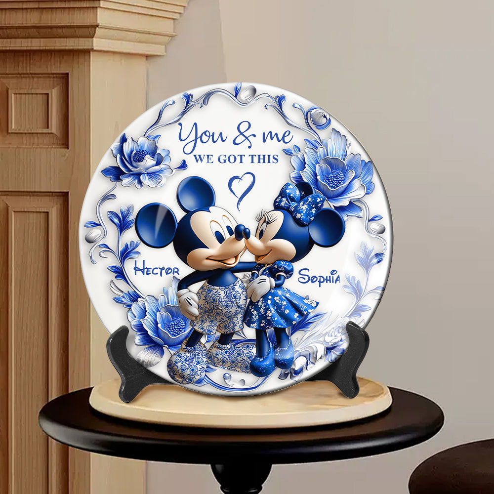You & Me We Got This - Personalized Mouse Ceramic Round Plate
