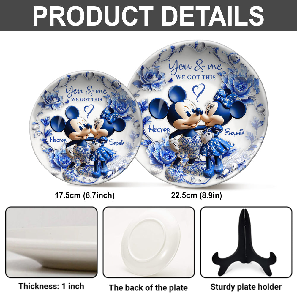 You & Me We Got This - Personalized Mouse Ceramic Round Plate